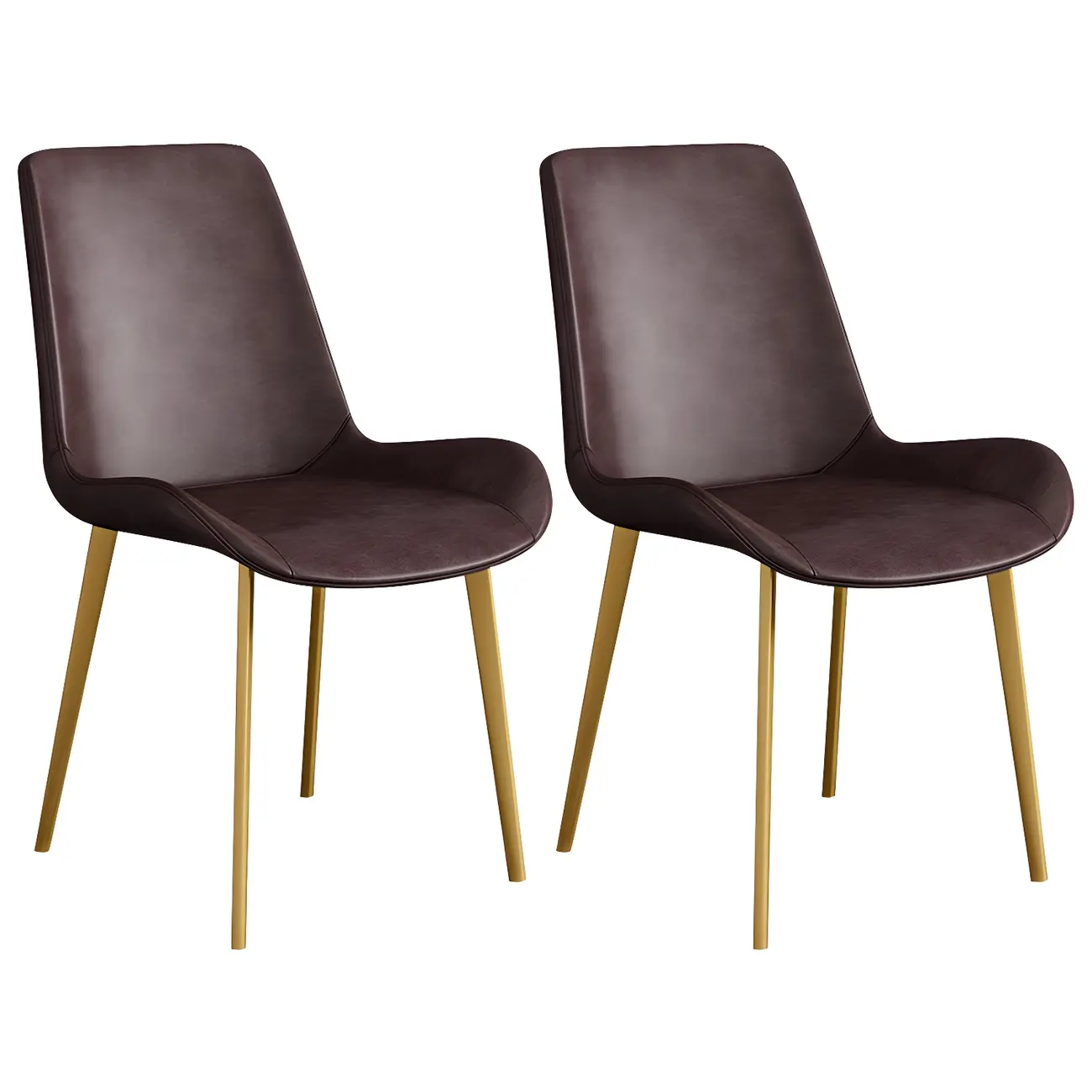 Sloped Armless Leather Upholstered Parsons Dining Chair