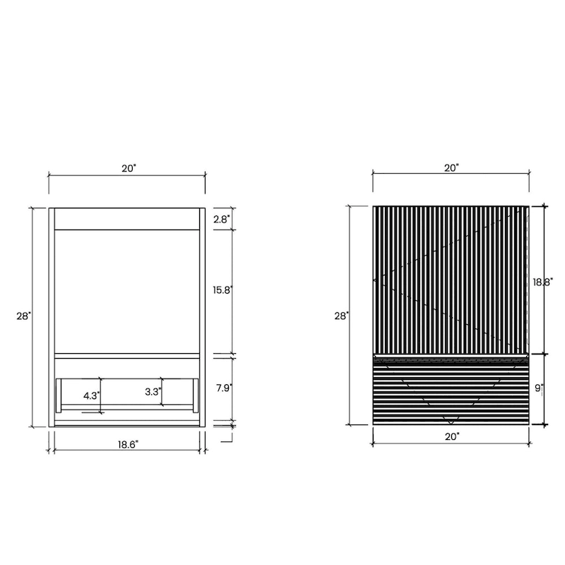 Single Sink Bathroom Vanity, Modern Grille-patterned Freestanding Vanity With Hidden Handle, Wood Bathroom Cabinet