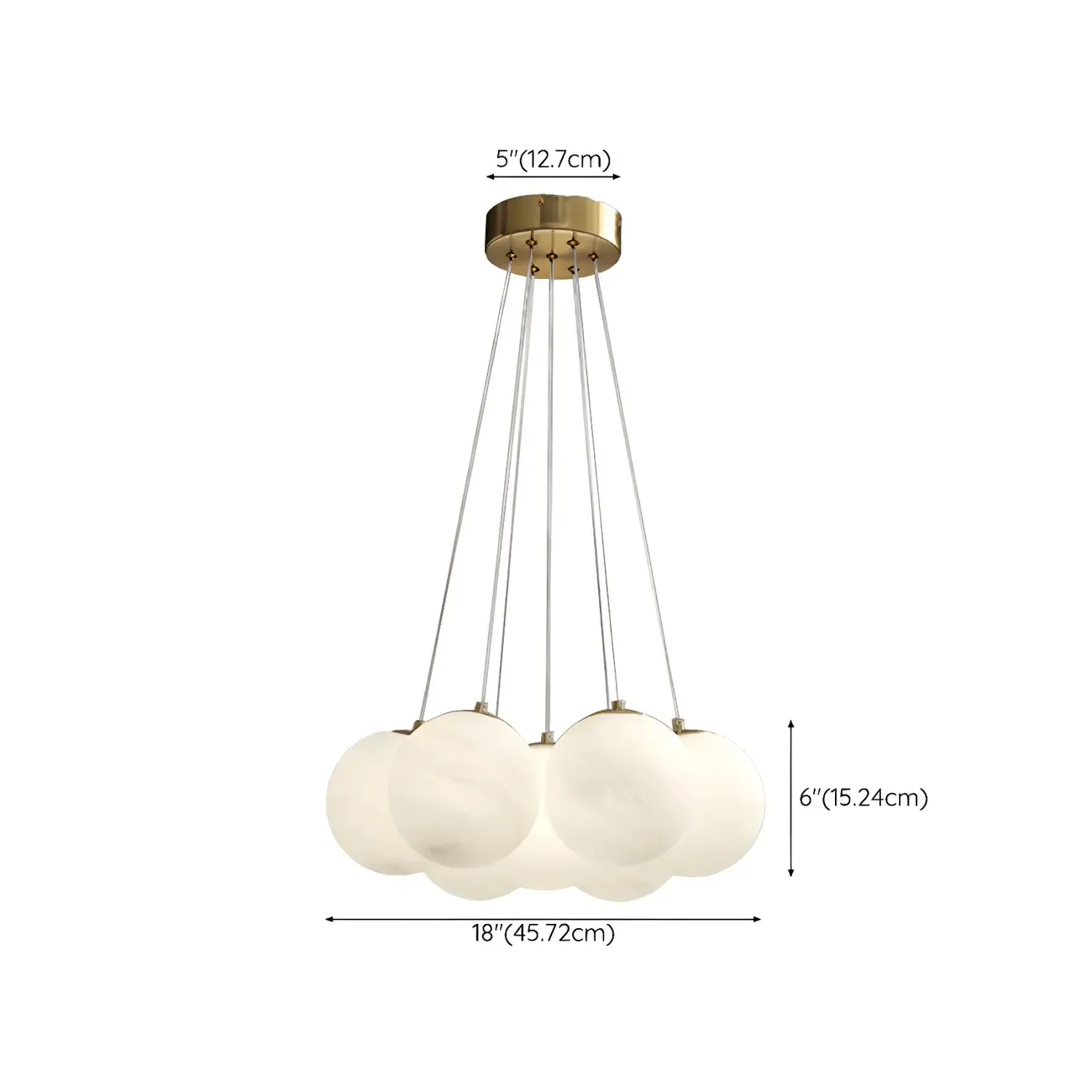 Adjustable White Glass Cluster Sphere Chandelier Modern Elegant