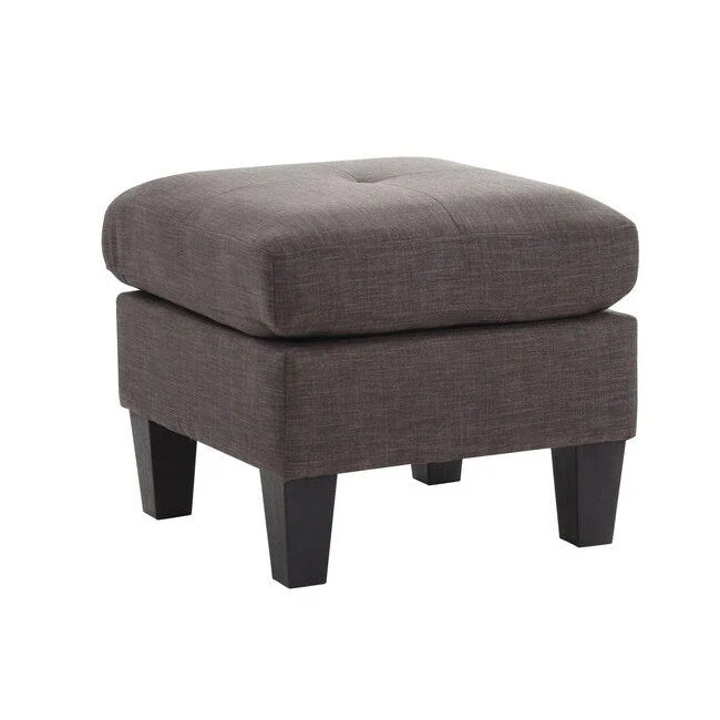 Twill Tufted Ottoman