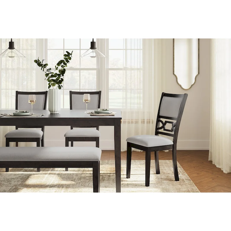 Signature Design by Ashley Langwest Dining Table and 4 Chairs and Bench (Set of 6)
