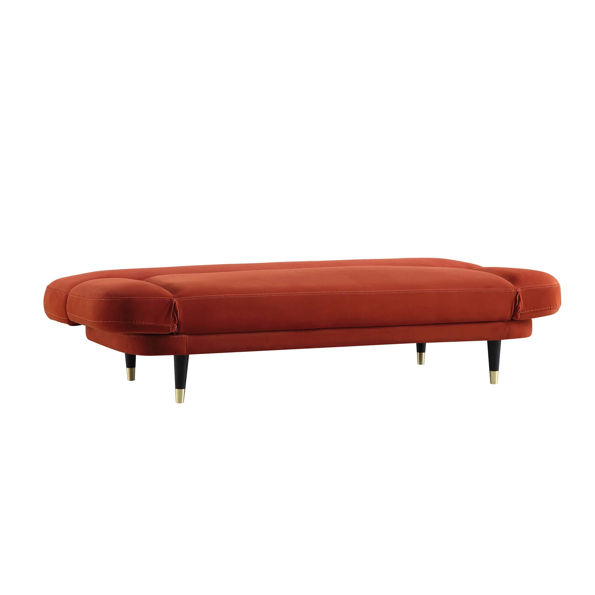 2-Seater Sofa Bed, Rust Velvet