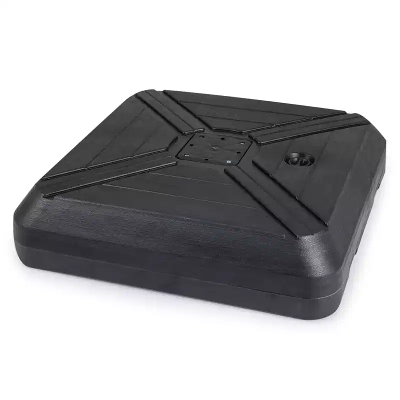Costway Cantilever Offset Umbrella Base with Wheels, Metal Crossbar for Backyard & Poolside