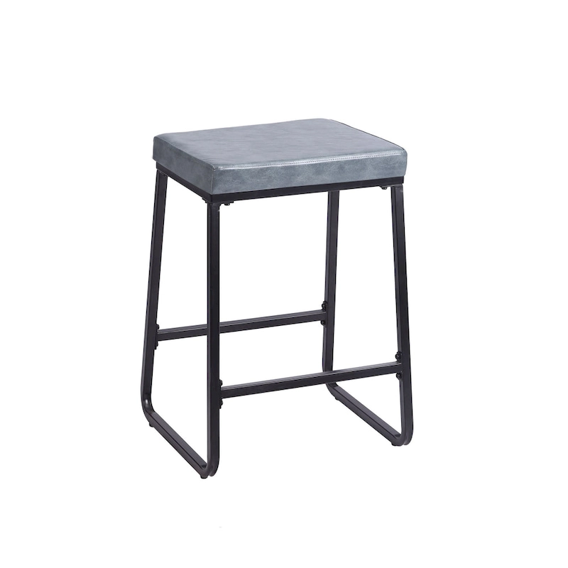 Porthos Home Selma Counter Stools Set of 2, PU Leather, Iron Legs