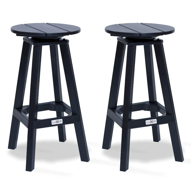 LuXeo Mason Round Swivel Bar Stool (Set of 2) - Set of 2