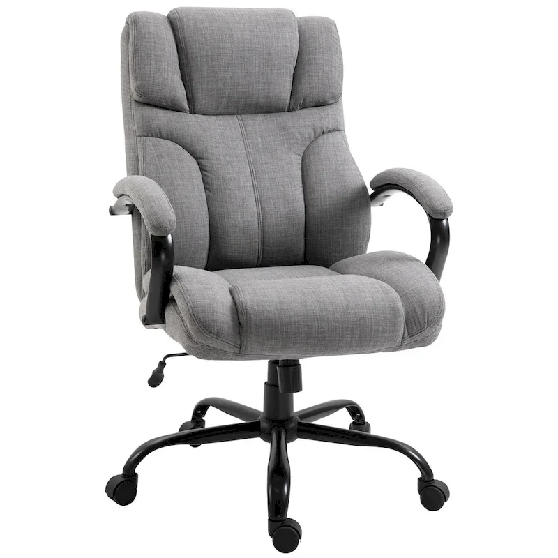 Grey / Light Grey Big & Tall Ergonomic Office Chair with Wide Seat, Tilt Function & Adjustable Height - Single Use
