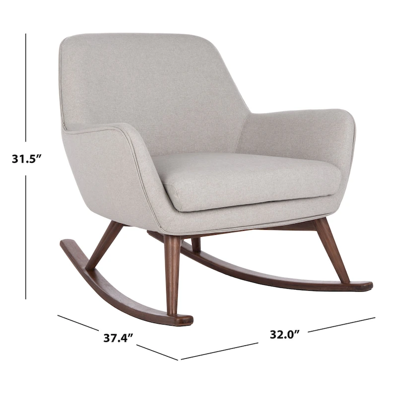 SAFAVIEH Couture Breeda Mid-Century Rocking Chair - 32Wx37Dx32H