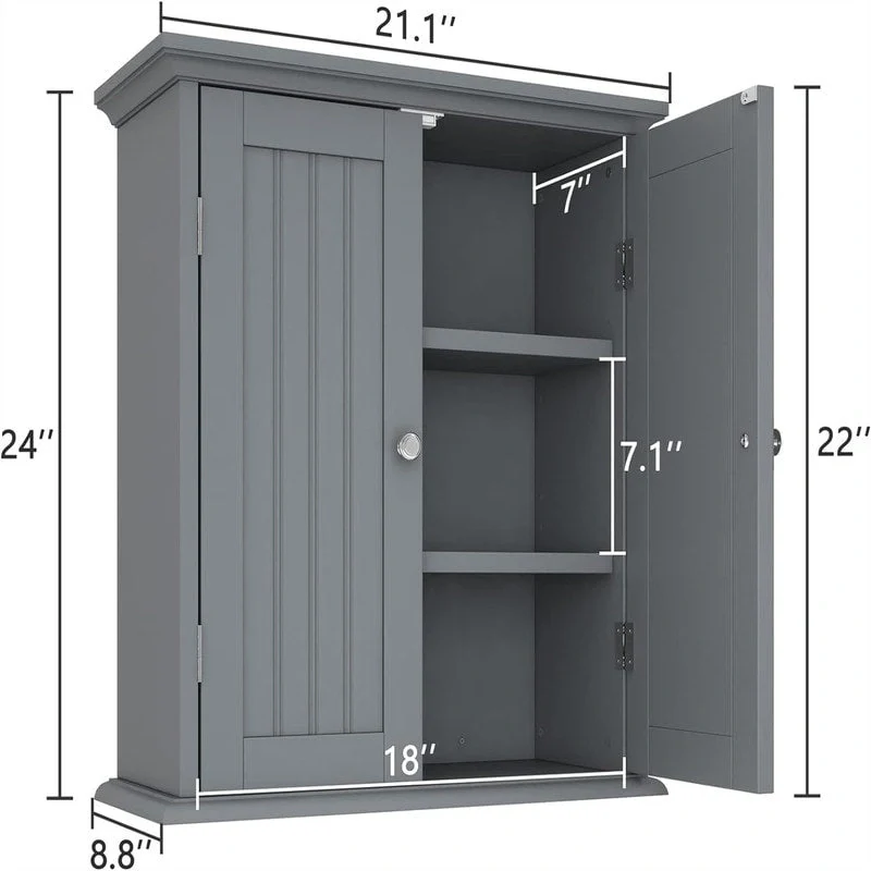 Bathroom Wall Cabinet - 8D x 21.1W x 24H