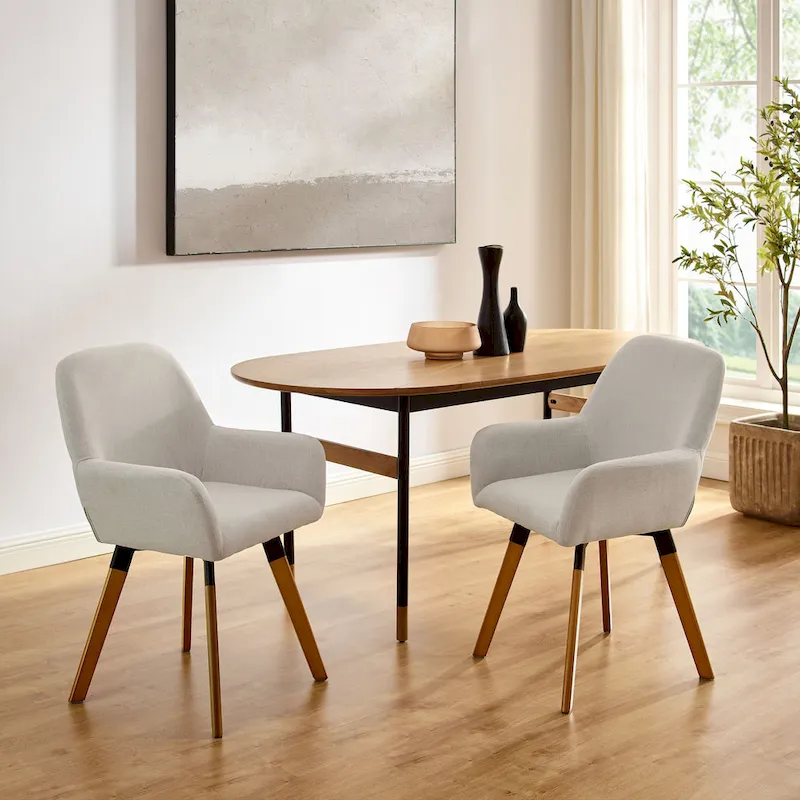 360° Swivel Upholstered Accent Dining Chairs - Set of 2