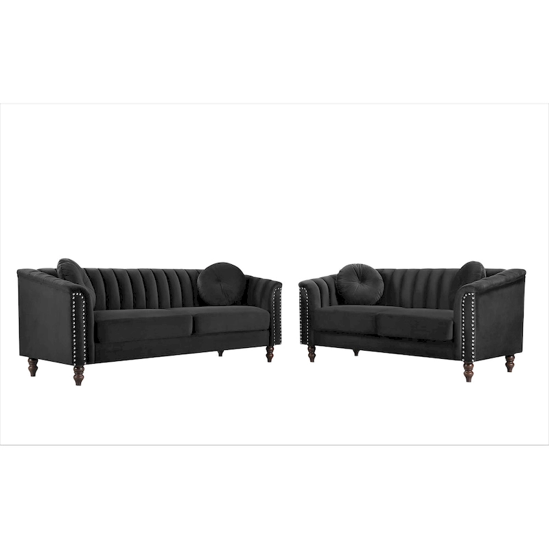 Hills Tufted Back Nailhead 2PCS Living Room set
