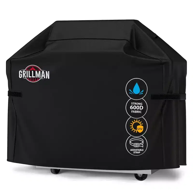 Grillman BBQ Outdoor Grill Cover - Waterproof, Rip-Proof, Weather-Resistant, Anti-UV Cover (Black, 72 Inch)