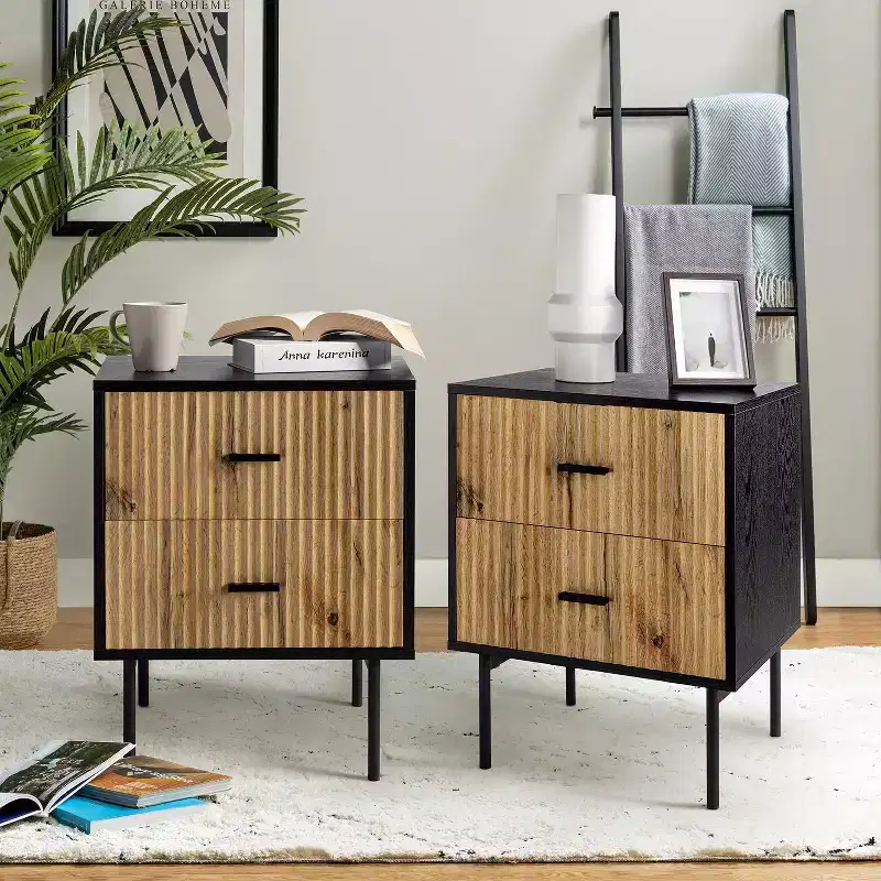 Ceandro Contemporary Classic 2 Drawer end table|ARTFUL LIVING DESIGN-WHITE