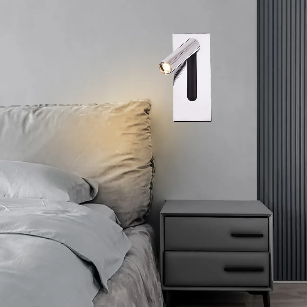 Modern Rotatable Metal Bedside LED Reading Wall Sconce