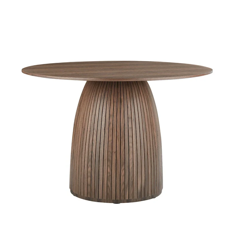 Round Dining Table - Wood Grain Finish, Seats 4-6 (Walnut)