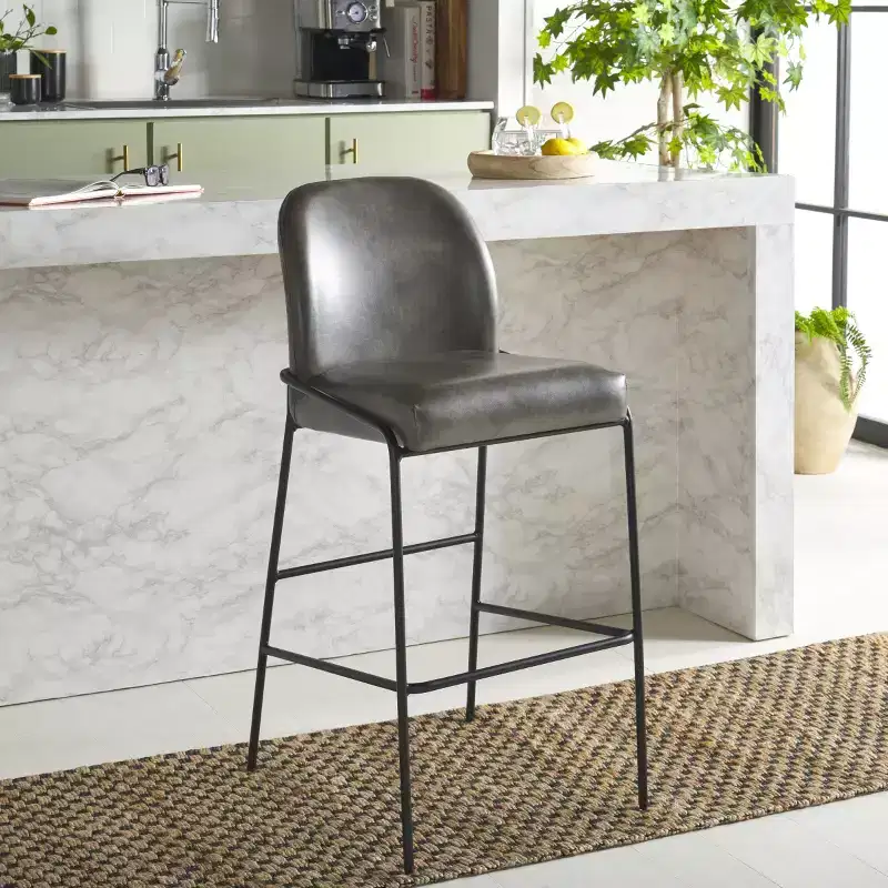 Ivey Bar Stool - BST7512 - Grey/Black - Safavieh