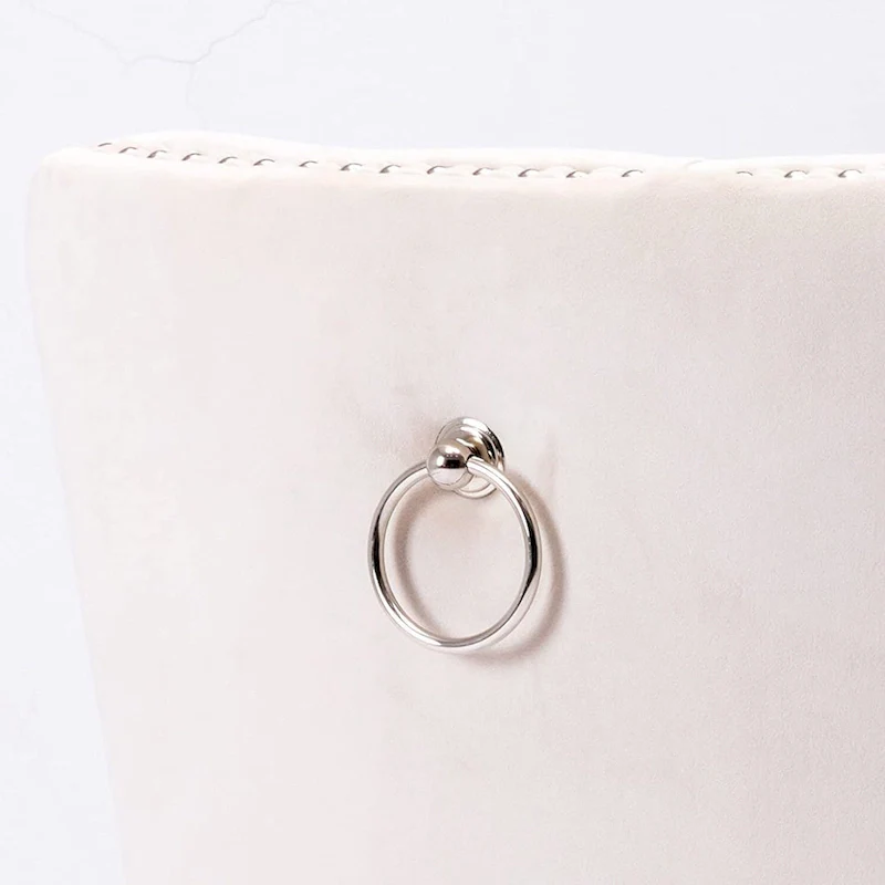 Dining Chairs Set of 2, Upholstered Accent Chair Button Tufted Armless Chair with Back Ring Pull and Nailhead Trim