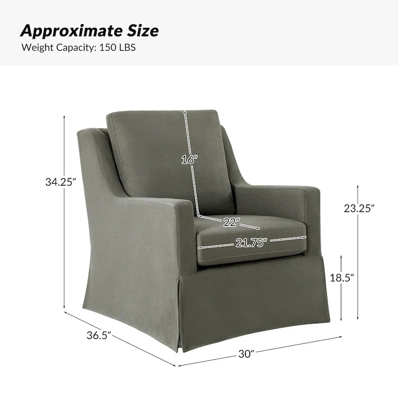 Stan Farmhouse Slipcover Rocking Swivel Chair by