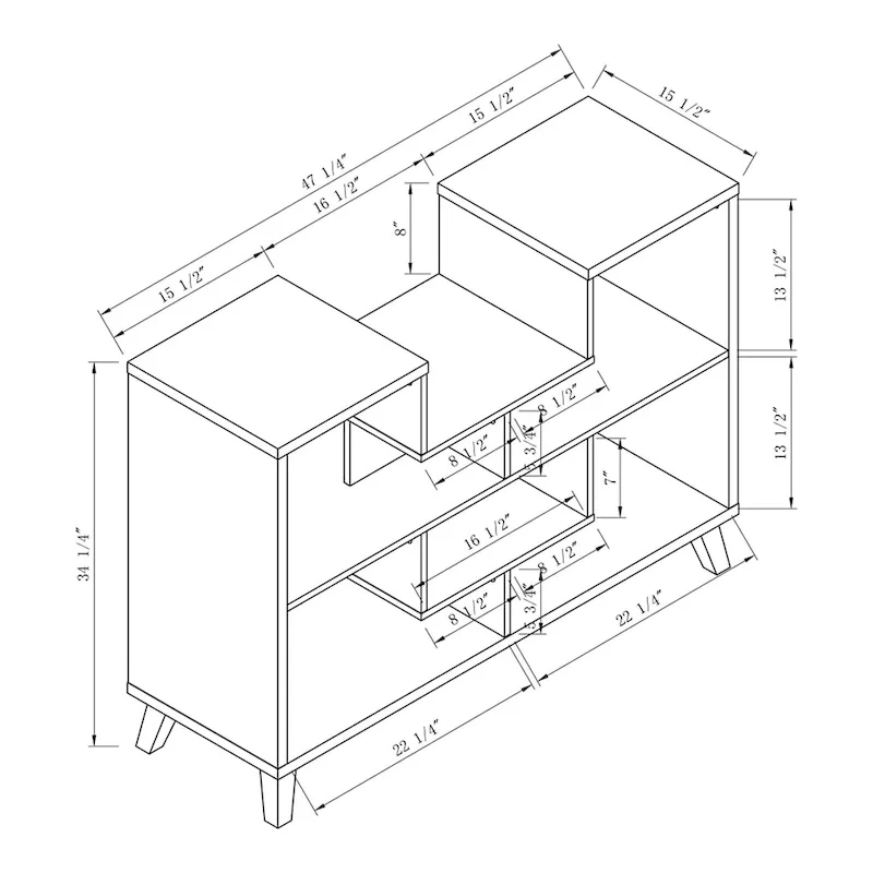Austy Modern 47-inch 6-Shelf Console Table