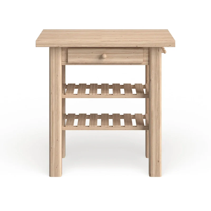 The Gray Barn Heavenly Winds Unfinished Solid Parawood Kitchen Island