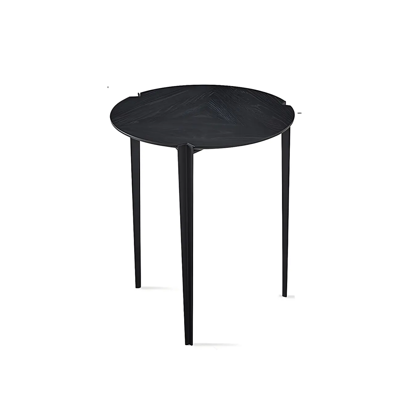 Black Scandinavian Chic Round Wood Coffee Table