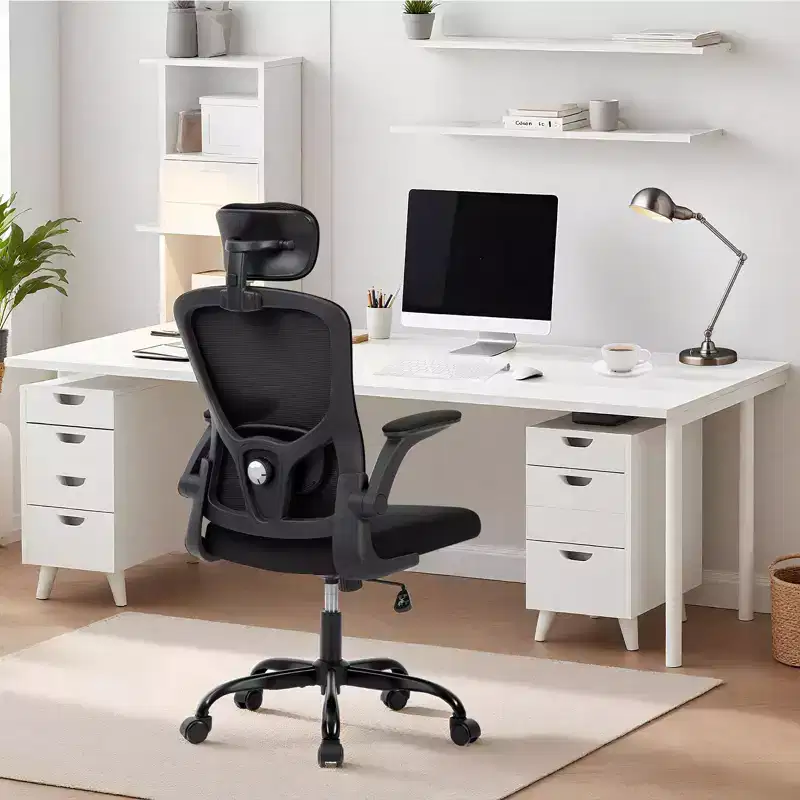 Ergonomic Office Chair with High Back Mesh Design, Adjustable Headrest & Lumbar Support, -Up Arms