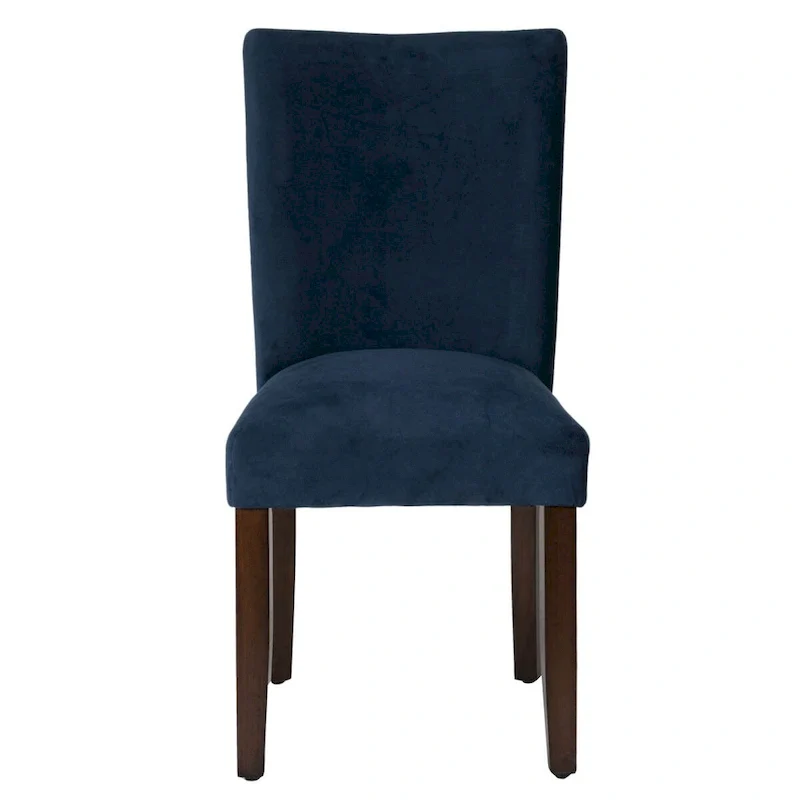 Classic Dark Navy Blue Velvet Parsons Dining Chair