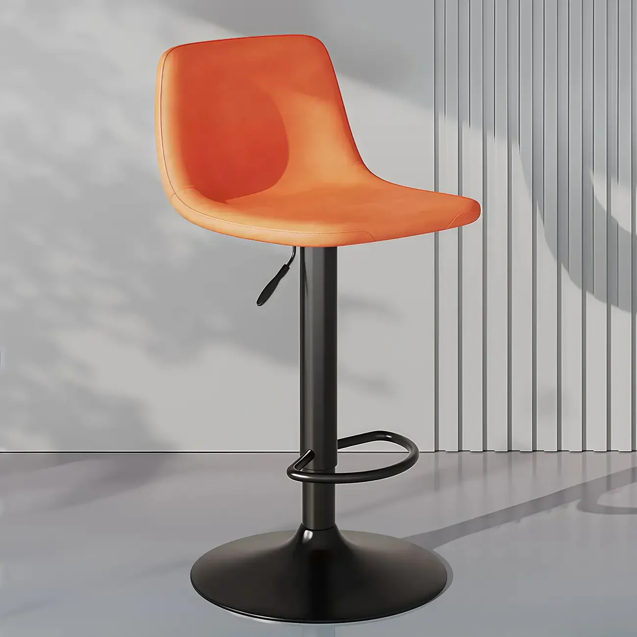 Adjustable Leather Bucket Swivel Bar Stools