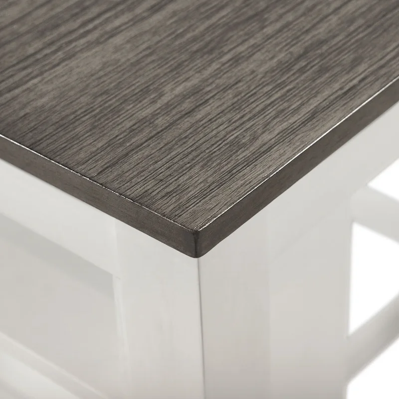 Furniture of America Vesper 3-Piece Counter Height Dining Set with Shelving