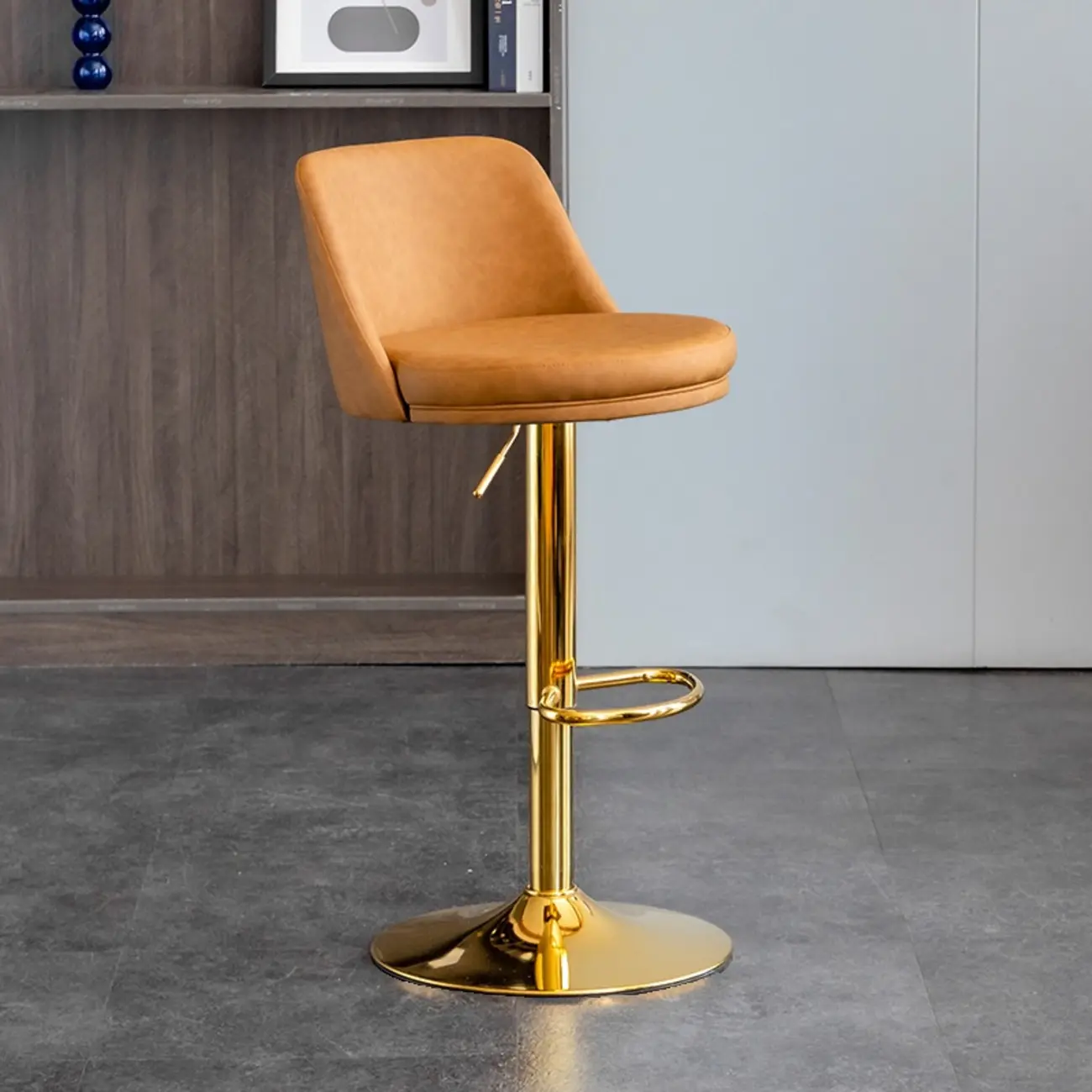 Adjustable Swivel Leather Modern Bar Stools