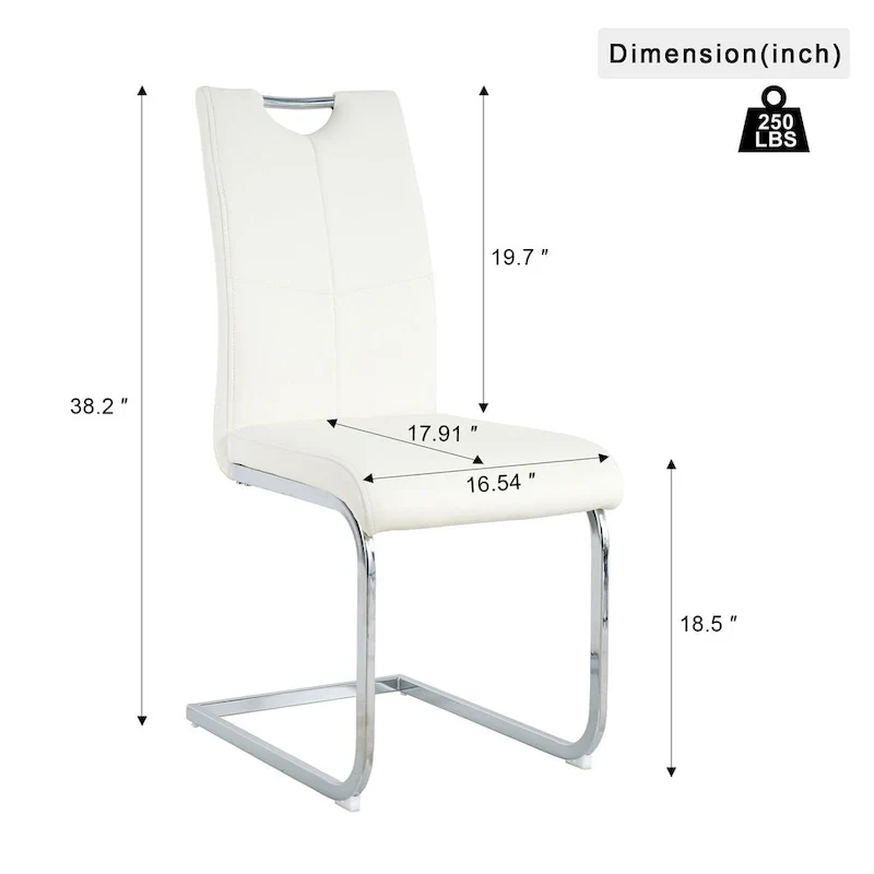 Set of 6,Dining Chairs with Faux Leather Padded Seat Upholstered with Chrome Metal Legs Side Chairs