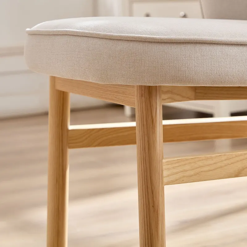 Wooden Frame Upholstered Shell Dining Chairs set of 2