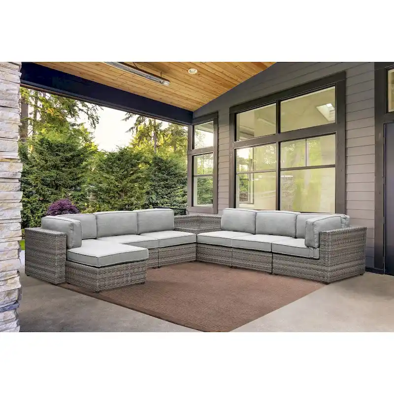 Terella 7-Piece Outdoor Lounge Set, Gray
