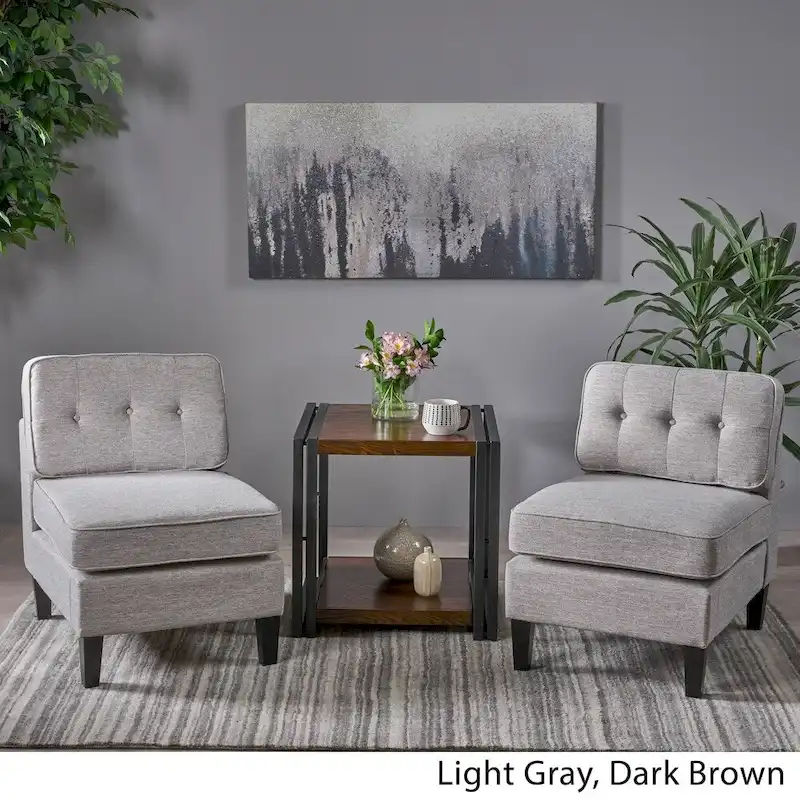 Crowningshield Fabric Slipper Chairs (Set of 2) by Christopher Knight Home