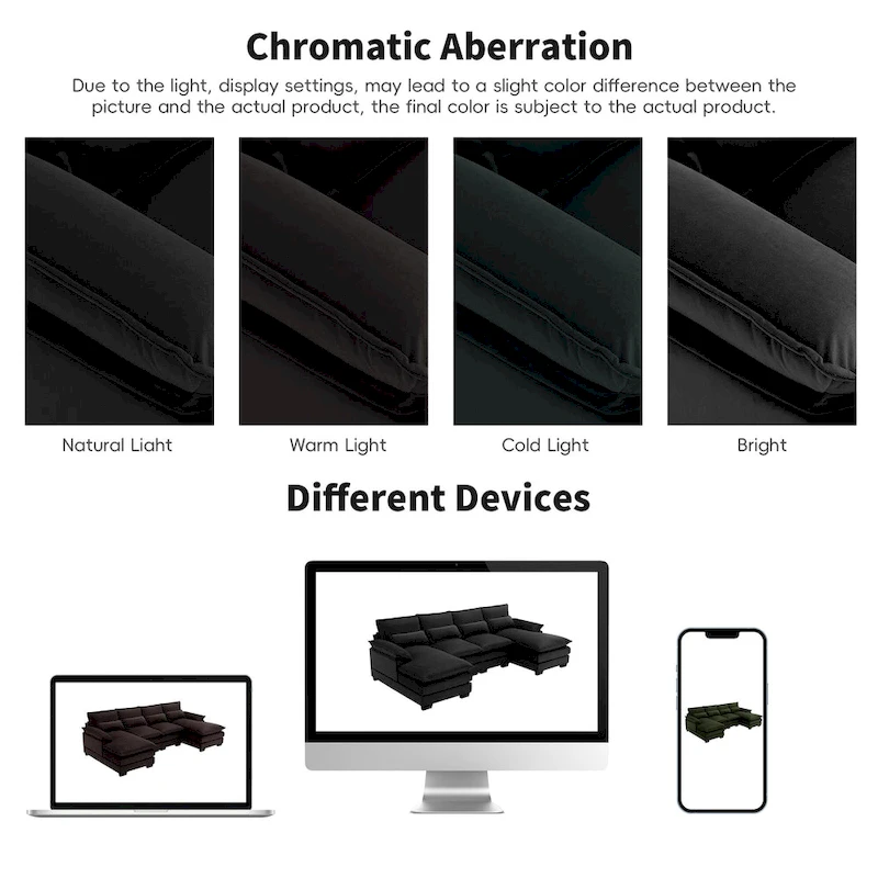 [VIDEO provided][New]109.8*55.9  Modern U-shaped Sectional Sofa with Waist Pillows,6-seat Upholstered Symmetrical Sofa Furniture