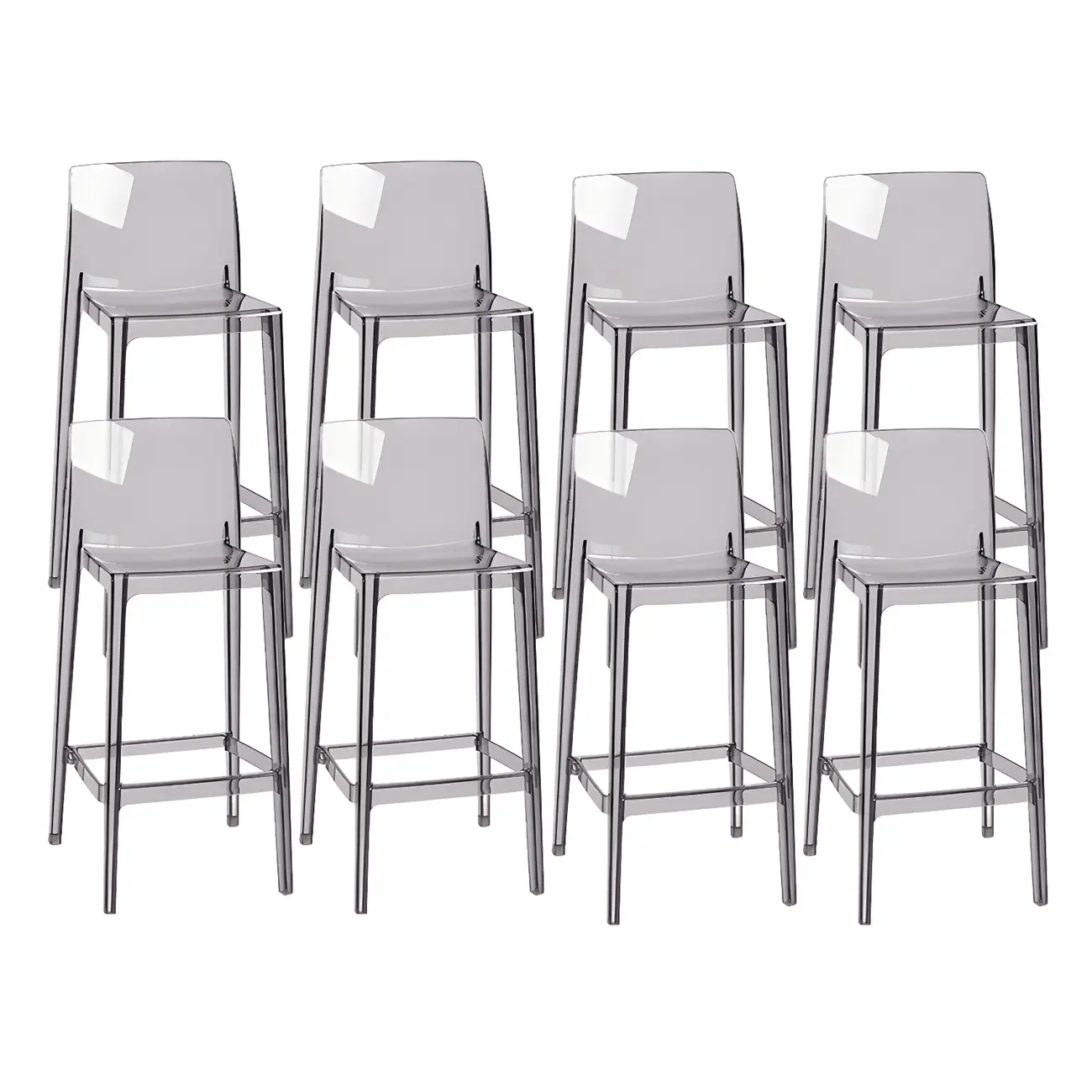 Modern Acrylic Transparent Stylish Rectangle Bar Stool