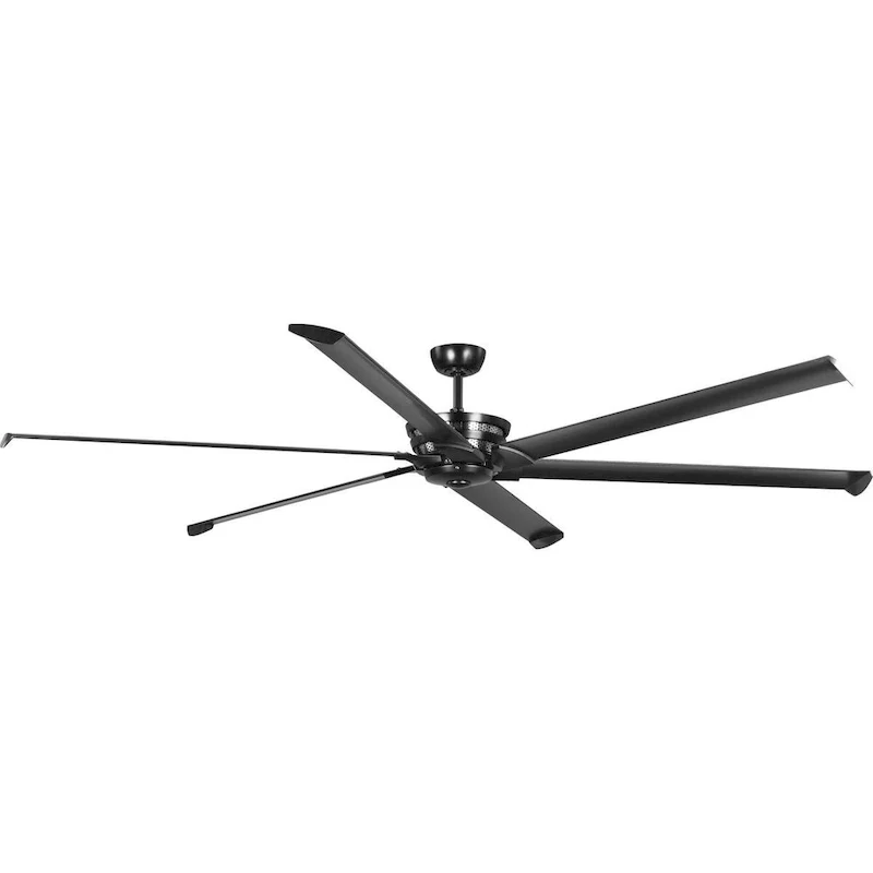 Huff Collection Indoor Outdoor 96  Six-Blade Black Ceiling Fan - 14.560  x 44.560  x 13.970