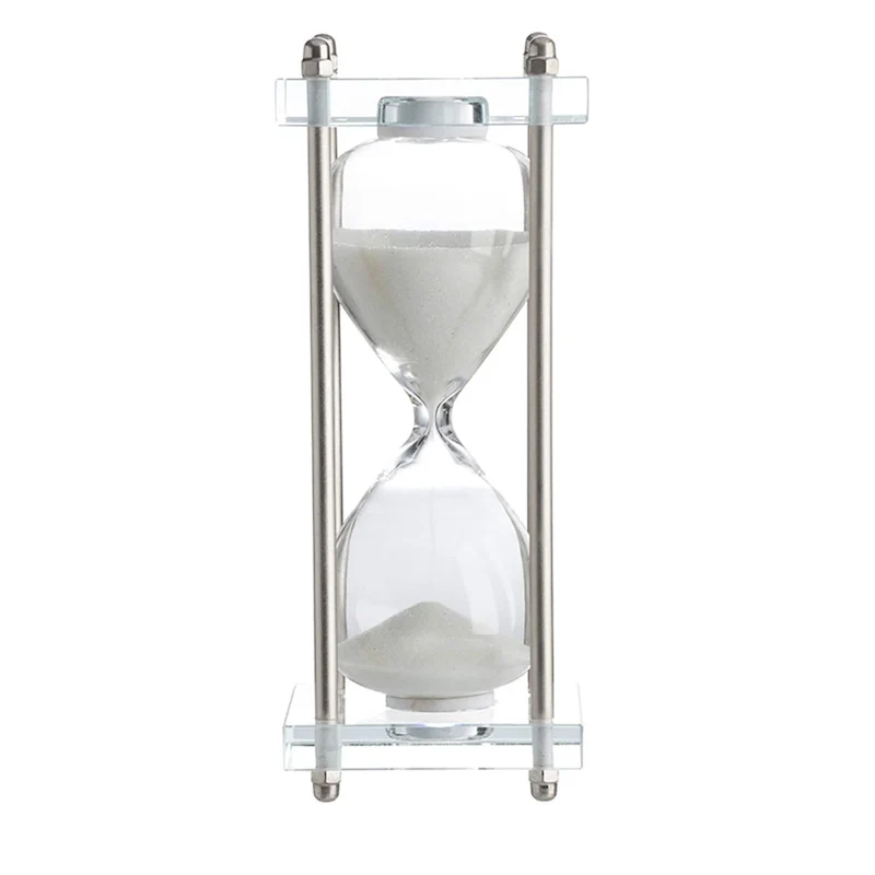 White and Silver 8-inch Industrial Hourglass