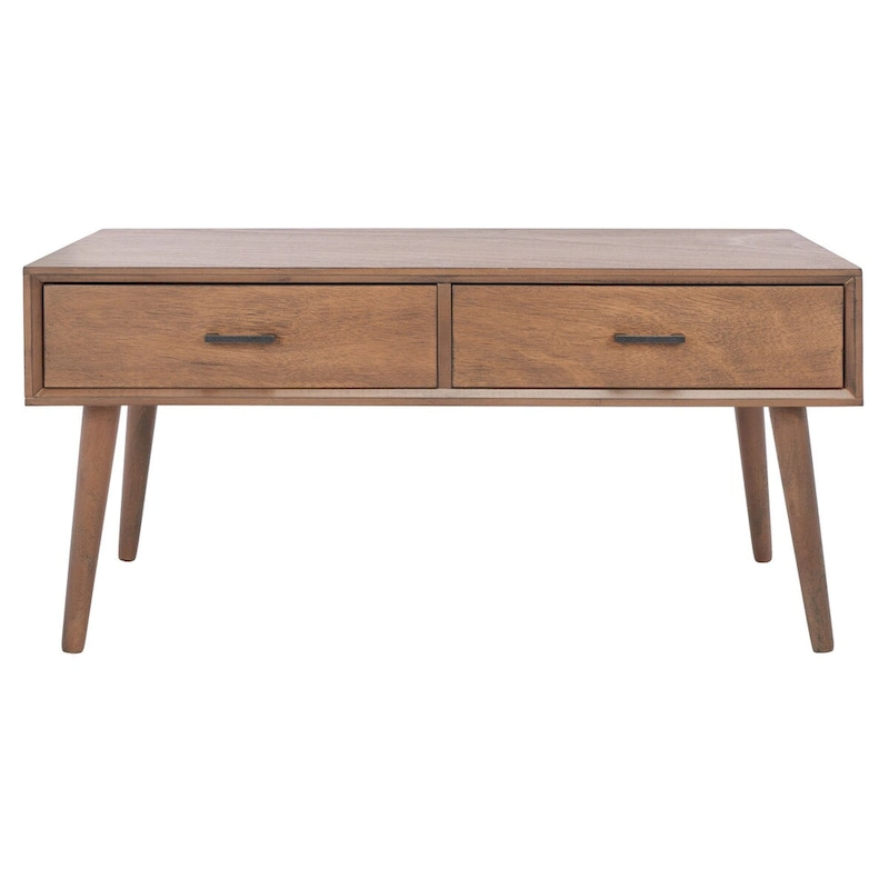 SAFAVIEH Sister Mid-Century 2-Drawer Coffee Table - 37.8 W x 19 L x 17.8 H - 38Wx19Dx18H