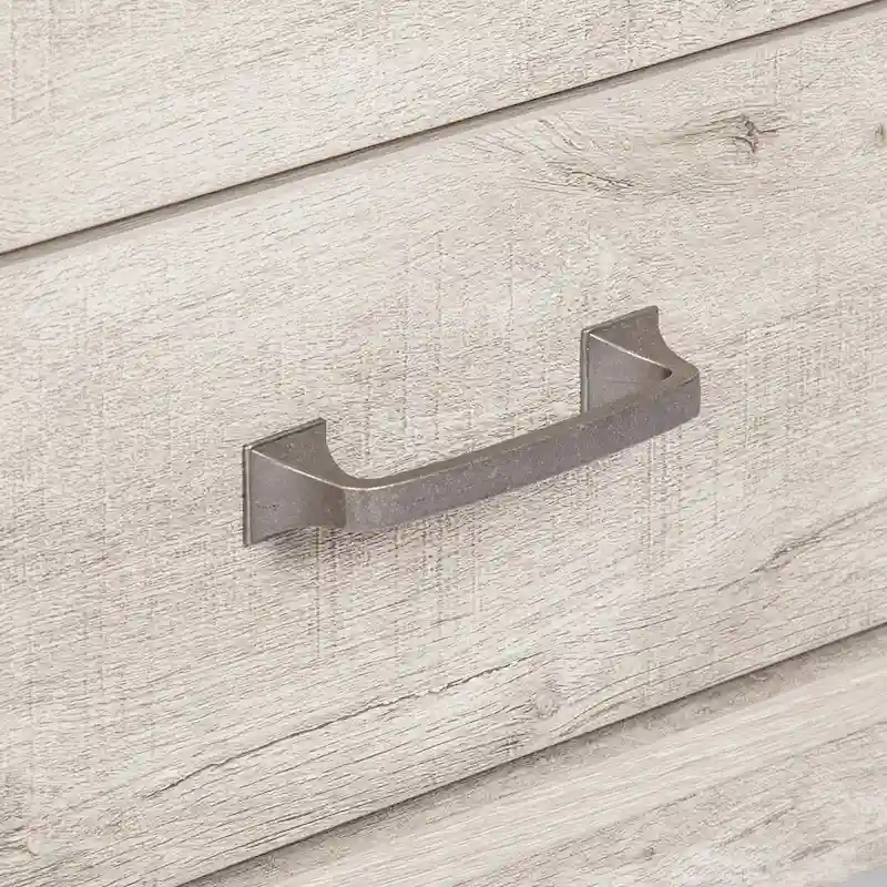 Washed Gray Coffee Table with 2 Drawers - Farmhouse Style