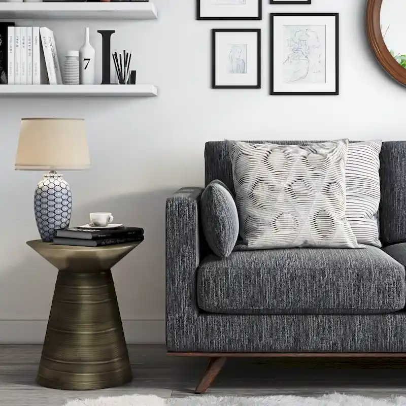 WYNDENHALL Bernhardt Industrial 18 inch Wide Metal Accent Side Table, Fully Assembled