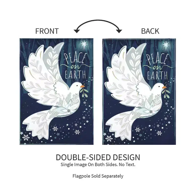 Evergreen Flag Peace on Earth Dove Welcome Garden Flags 12x18 Double Sided, Outside, Christmas Garden Flag