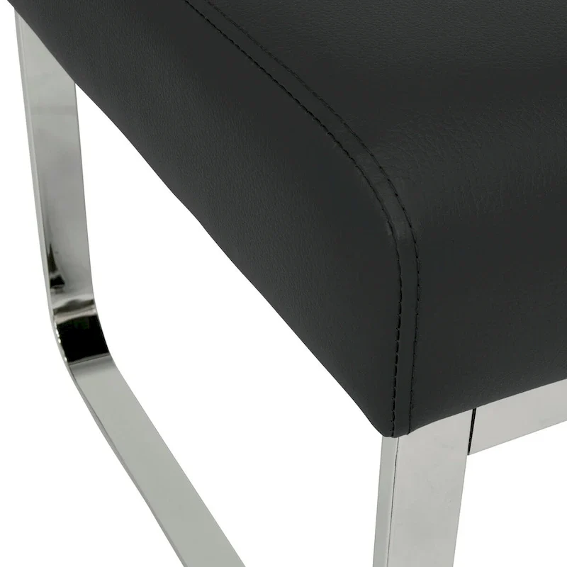 Studio Designs Home Allure Rectangular Metal Blended Leather Modern Ottoman