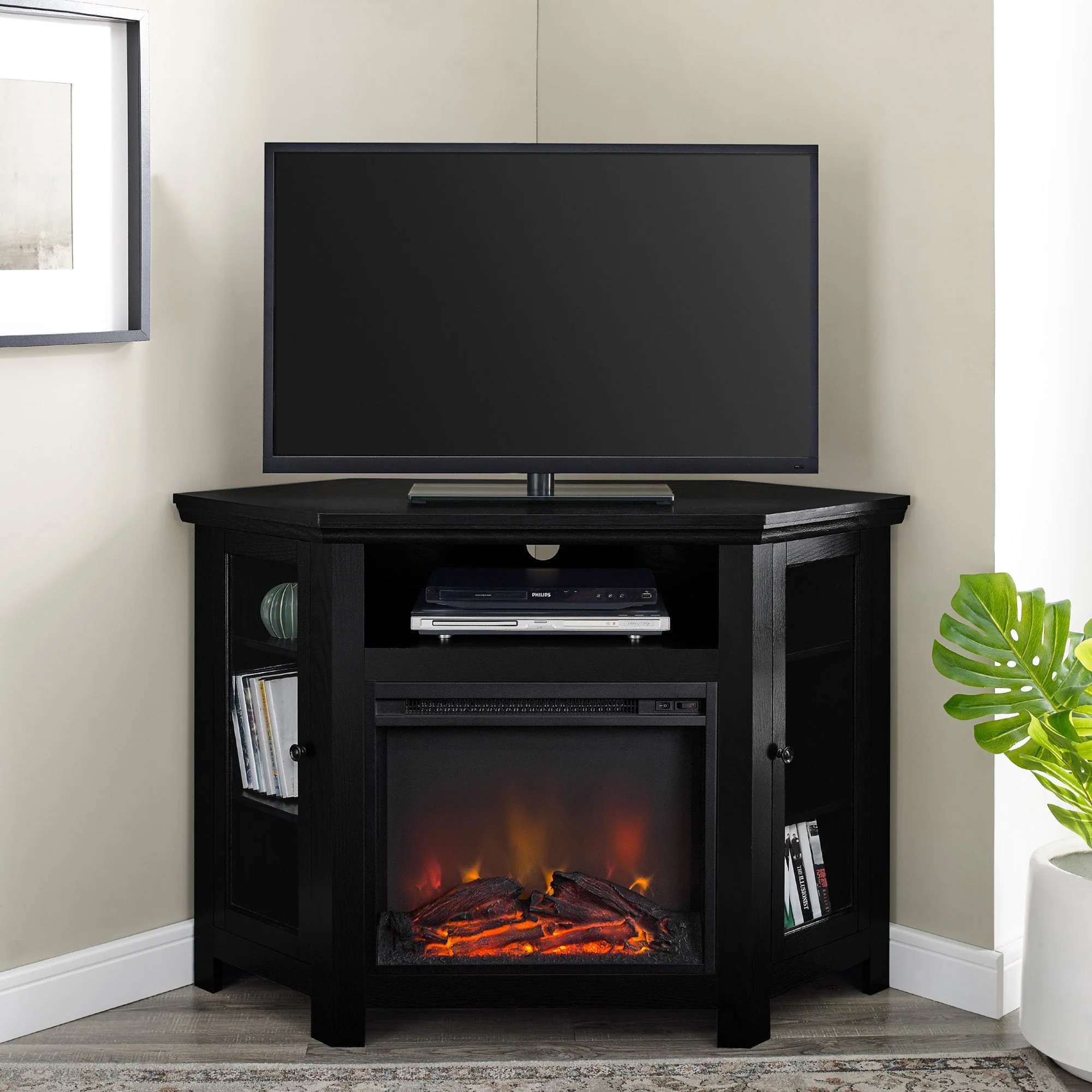 Barn 48 Wood Corner Fireplace TV Stand