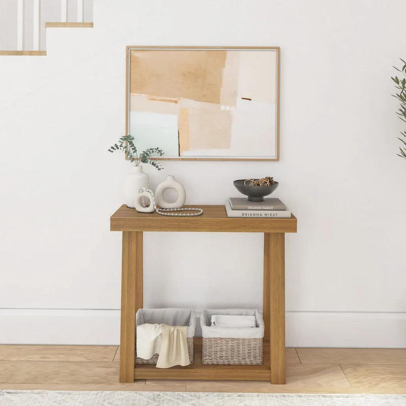 Plank and Beam Classic Console Table with Shelf - 36