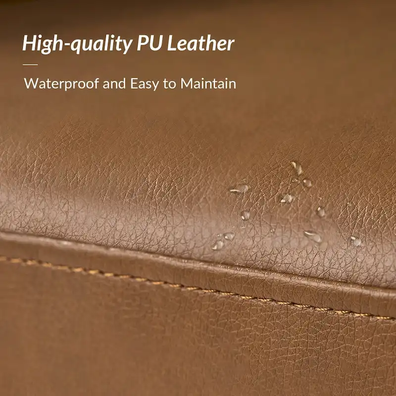 Haley Modern Swivel Barrel Faux Leather Chair with Solid Wood Base Set of 2 by HULALA HOME