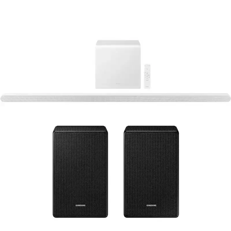 Samsung HW-S801D 3.1.2ch Wireless Dolby Atmos Soundbar (White) + Wireless Rear Speaker