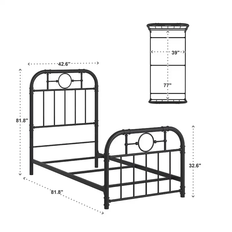 Kendal Black Metal Bed