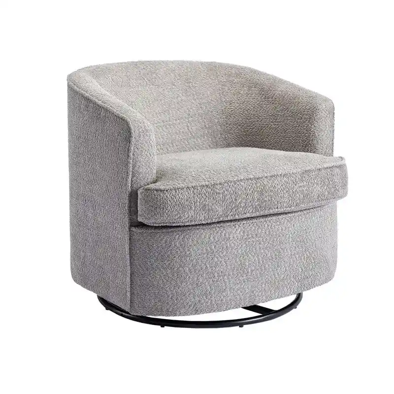 Upholstered Swivel Barrel Armchair - Single Seat