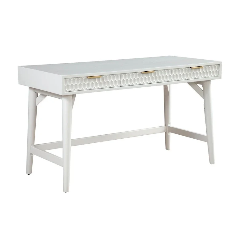 White Pearl Large Desk, White