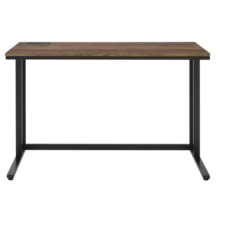 Okak 47IN Modern Computer Desk with Elegent L-Shape Legs, Office Desk with Metal Frame, Writing Desk for Office, Living Room, Bedroom